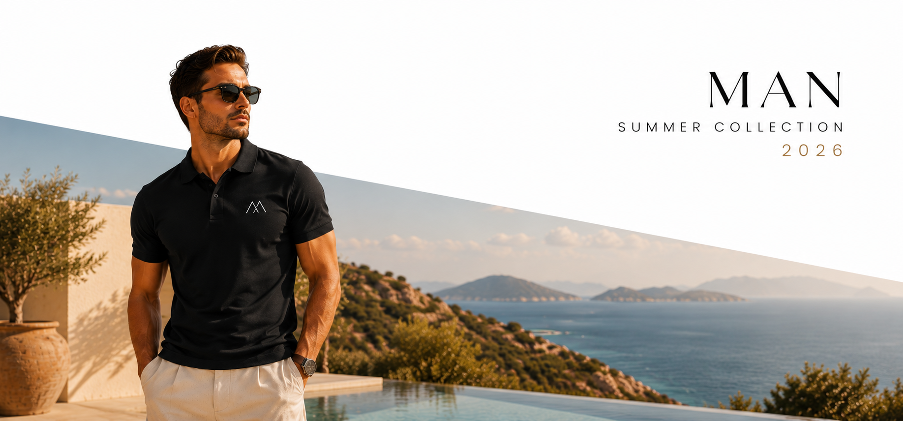 Елегантна мъжка поло тениска с clean silhouette и лятна designer визия