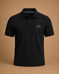 Памучна черна luxury polo тениска с минималистично лого.